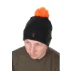Fox Collection Bobble Hat Schwarz-Orange Bommelmütze