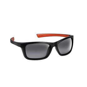   Fox Collection Wraps Schwarz-Orange Polarisierte Sonnenbrille mit grauen Gläsern
