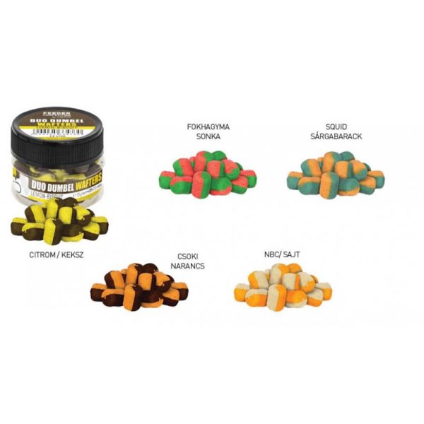 Feeder Competition FC Duo Dumbel Wafters Hakenköder, o8x12 mm, Schokolade, Orange, 15 g