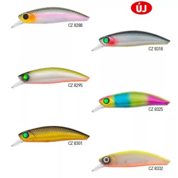 Predator Z Predator-Z Curve Minnow Wobbler, 6 cm, 7,1 g, Blau, Grün, Rosa, sinkend