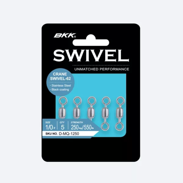 BKK Crane Swivel-62 (Stainless Steel, Black) 5# 10 Stk./Packung Wirbel