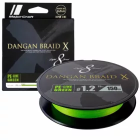   Major Craft Dangan Braid X 8X 0,16mm 150m Fluo Green Geflochtene Schnur