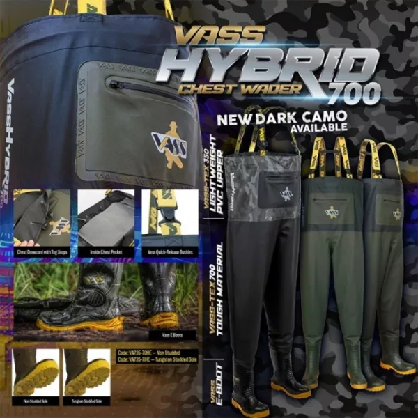 Vass-Tex Hybrid 700 Dark Camo Melles Csizma 45