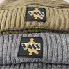 Vass-Tex Fleece Lined Ribbed Beanie Barna Sapka Gumizott Logóval