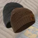 Vass-Tex Fleece Lined Ribbed Beanie Szürke Sapka Velúr Logóval