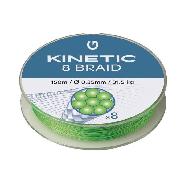 KINETIC 8 Braid 150m 0,26mm/20,6kg Fluo Grün Geflochtene Schnur