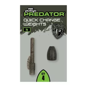   Fox Rage Predator Camo Quick Change Weights Schnellwechsel-Posenblei 5gr 4 Stk