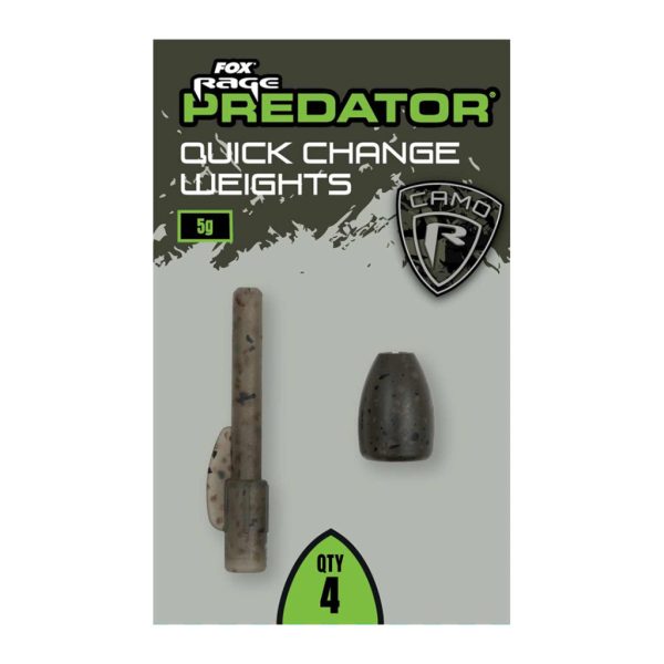 Fox Rage Predator Camo Quick Change Weights Schnellwechsel-Posenblei 5gr 4 Stk