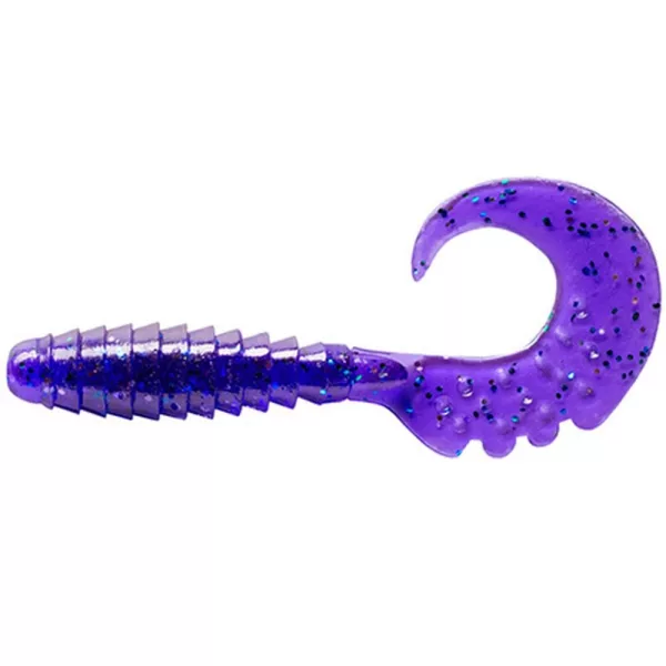 FISHUP Fancy Grub 5,08cm (10 Stk.), #060 - Dunkelviolett/Pfau & Silber Plastikköder