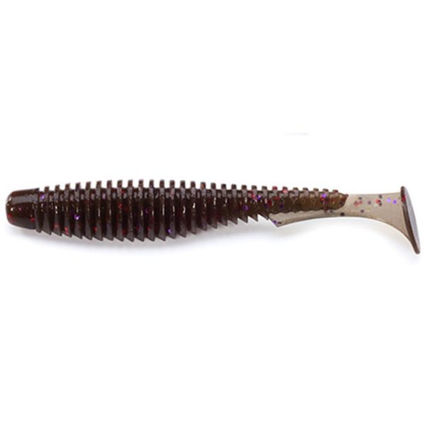 FISHUP U-Shad 5,08cm (10 Stk.), #050 - Grüner Kürbis Braun/Rot & Lila Plastikköder
