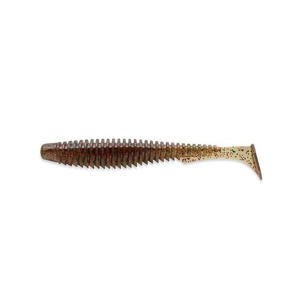 FISHUP U-Shad 5,08cm (10 Stk.), #045 - Grüner Kürbis/Rot & Schwarz Plastikköder