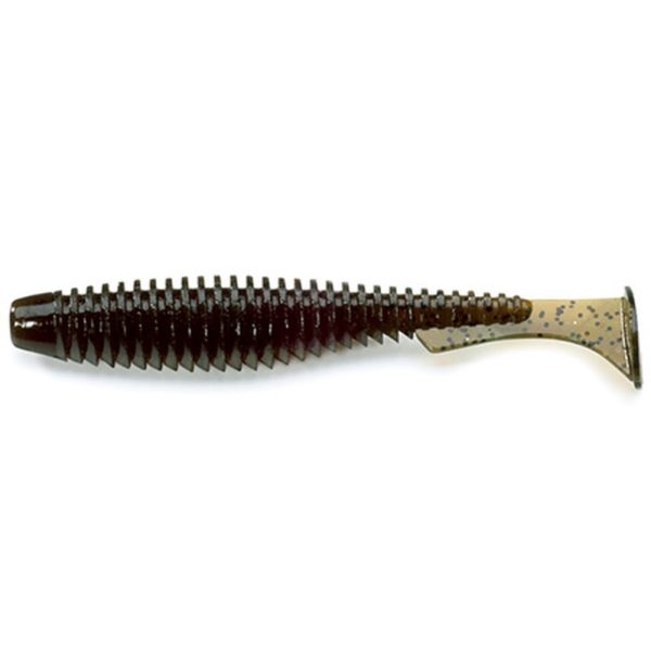 FISHUP U-Shad 6,35cm (9 Stk.), #043 - Wassermelone Braun/Schwarz Plastikköder