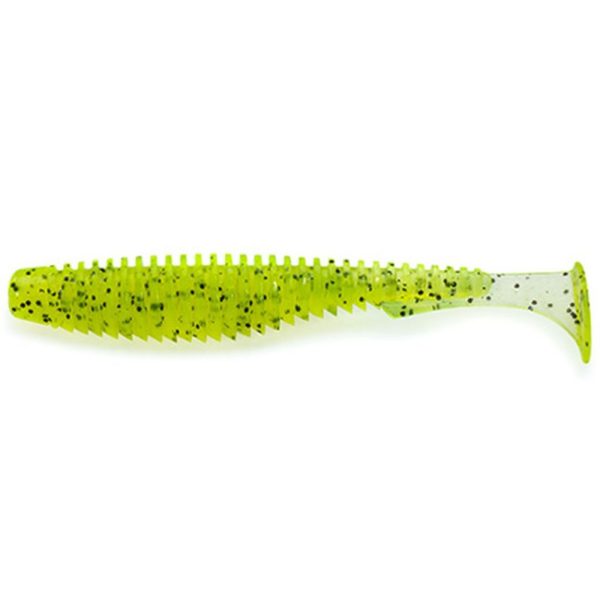 FISHUP U-Shad 6,35cm (9pcs.), #055 - Chartreuse/Black Kunststoffköder