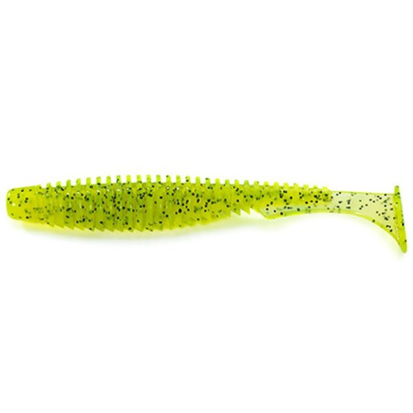 FISHUP U-Shad 10,16cm (8pcs.), #055 - Chartreuse/Black Kunststoffköder