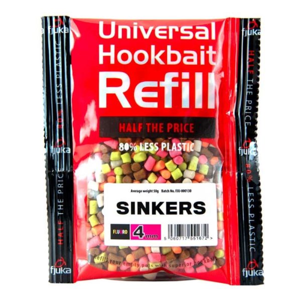 Fjuka Sinkers Mixed Colours 4mm Sinkender K&ouml;der Nachf&uuml;llpackung 50gr