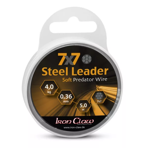 Iron Claw 7x7 Steel Leader 0,55mm 5m Bevonatos Acél Előkezsinór