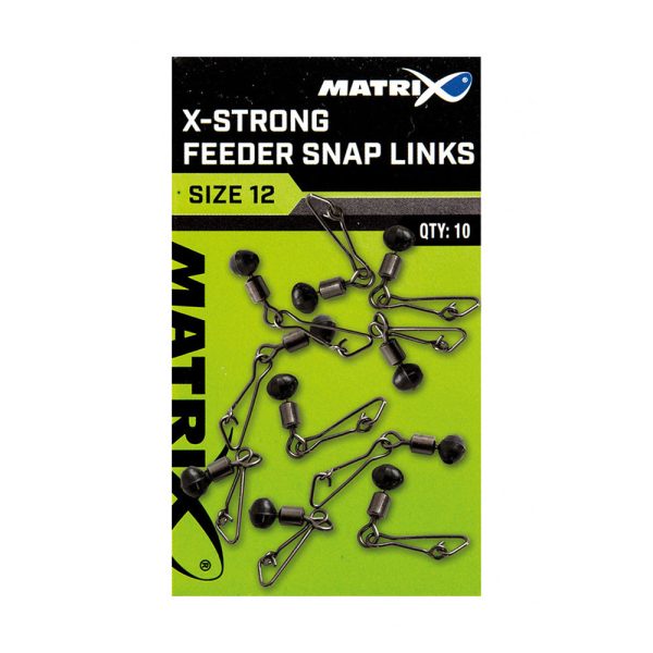 Matrix X-Strong Feeder Bead Snap Links 10 Wirbel 10 Stk.