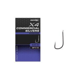   Matrix X4 Commercial Silvers 16 Barbless Plättchen, Haken ohne Widerhaken 10 Stk.