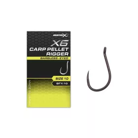   Matrix X6 Carp Pellet Rigger 10 Barbless Ösenhaken, ohne Widerhaken 10 Stk.