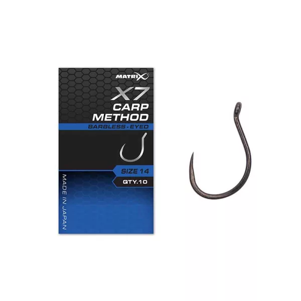 Matrix X7 Carp Method 16 Barbless Ösenhaken, ohne Widerhaken 10 Stk.