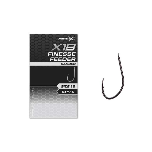 Matrix X1B Finesse Feeder 18 Haken mit Plättchen und Widerhaken, 10 St.