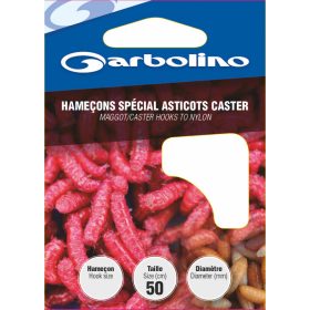   Garbolino Maden-/Caster-Haken an Nylon 14 mit Plättchen, mit Widerhaken, Monofil vorgebundener Haken 10 Stück