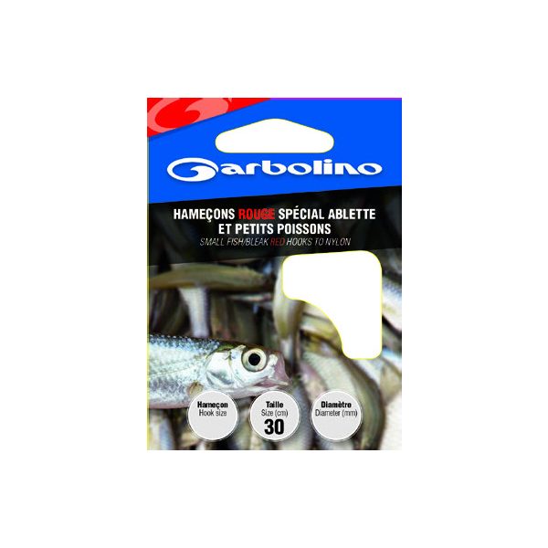 GARBOLINO SMALL FISH/BLEAK RED HTN 22 (SIZE 22 LINE 0,07mm) vorgebundenes Haken