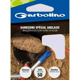   Garbolino Waggler/Stick Float Hooks To Nylon 16 Plättchen, mit Widerhaken Monofile Vorfachhaken 10 Stück