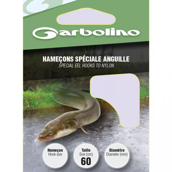 Garbolino - SPECIAL EEL L28 H4 - Monofiler vorgebundener Haken - Vorgebundener Haken - Widerhakenhaken, Plättchenhaken