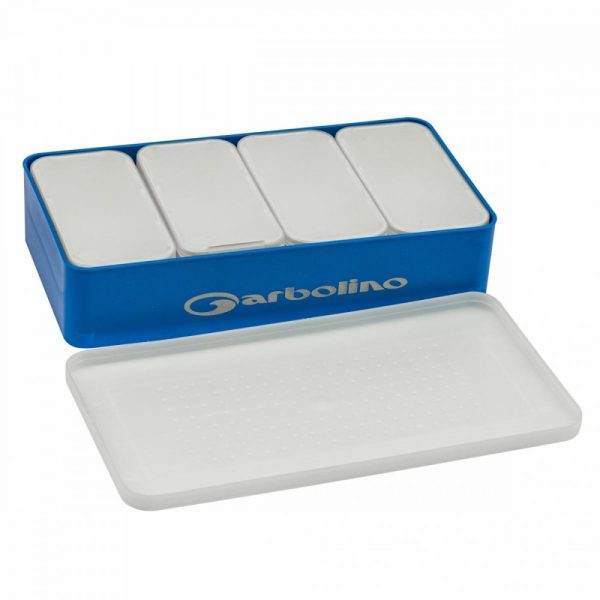 Garbolino Köderboxen-Set - 4 Rechteckige Boxen + 1 Große Aufbewahrungsbox + 4 Gelochte Deckel + 4 Wasserdichte Deckel