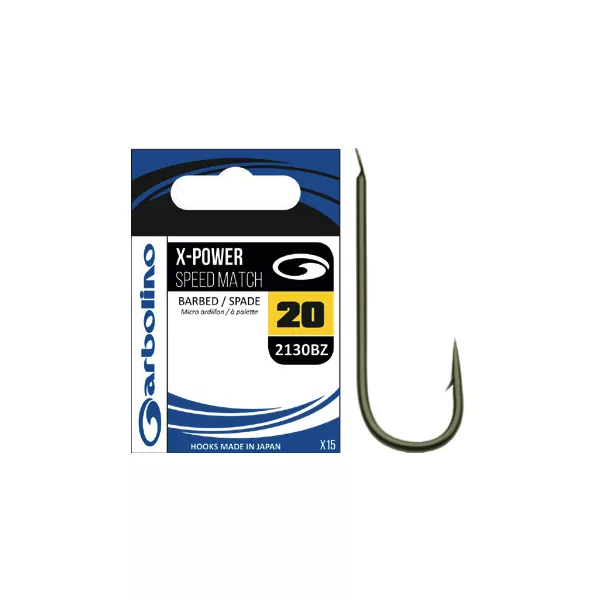 Garbolino 2130BZ Haken 18 / X-POWER SPEED MATCH / ROUND BEND langschenkliger Haken