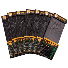   GURU QM1 STANDARD HAIR READY RIGS 4 Größen vorgebundener QM1 Haken (12 - 0.19MM)