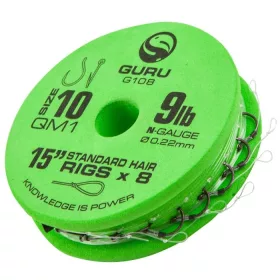   Guru QM1 Standard Hair 15 Größe 10 (0.22mm) vorgebundener Haken