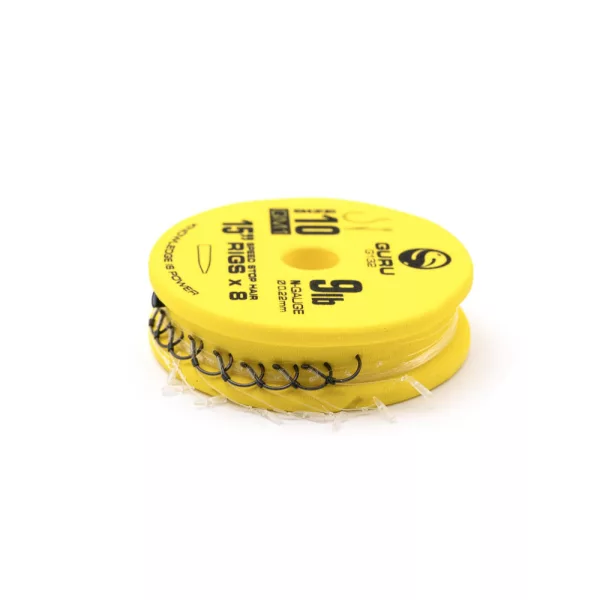 Guru QM1 Speed Stop 10 Ösen, widerhakenloser, vorgebundener Monofilhaken 8 Stk.