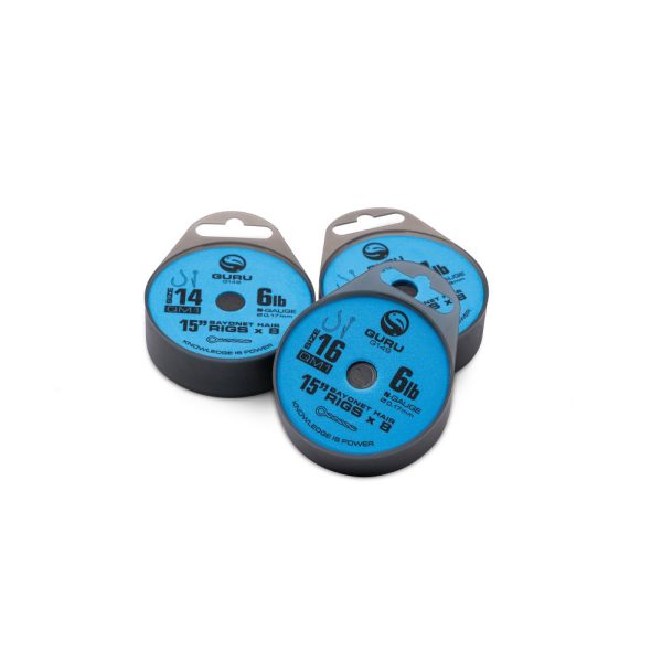 Guru QM1 Bayonet 12 Ösen, widerhakenloser, vorgebundener Monofilhaken 8 Stk.