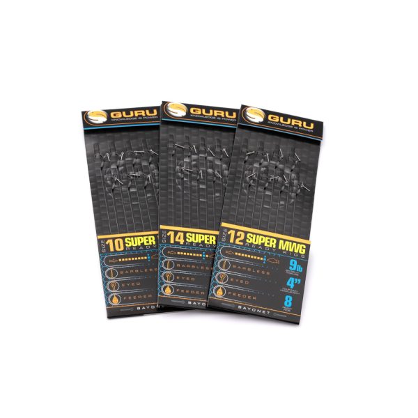 Guru SMWG Bayonet Rig 10 Geöhrter, widerhakenloser Monofil Fertighaken 8 Stk.