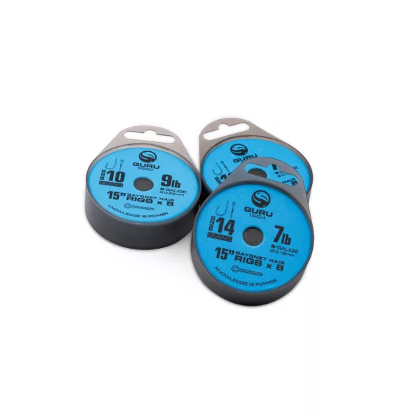 Guru SMWG Bayonet Rig 12 Geöhrter, widerhakenloser Monofil Fertighaken 8 Stk.