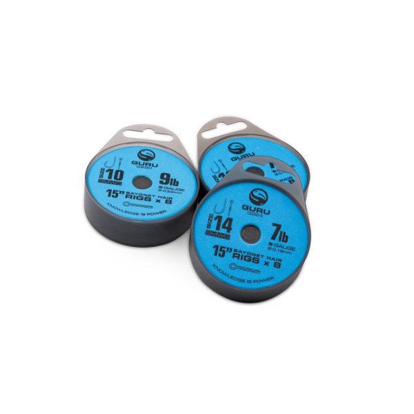 Guru SMWG Bayonet Rig 12 Geöhrter, widerhakenloser Monofil Fertighaken 8 Stk.