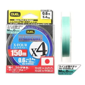   DUEL Hardcore X4 PE 0,6 150m 4-fach geflochten, Farbe Milky Green Geflochtene Schnur