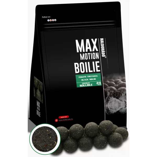 Haldorádó Max Motion Boilie Premium Soluble Schwarzer Tintenfisch 800gr 24mm Boilie