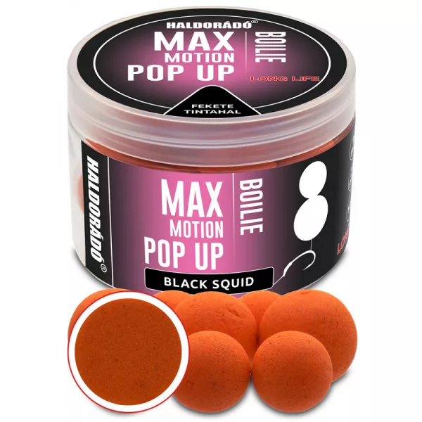 Haldorádó Max Motion Boilie Pop Up Schwarzer Tintenfisch 50gr 16-20mm Bojli