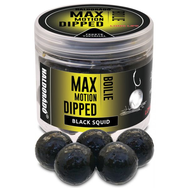 Haldorádó Max Motion Boilie Dipped Schwarzer Tintenfisch 100g 20mm Boilie