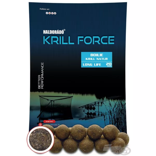 Haldorádó Krill Force Boilie Long Life 20mm Krill Natur Futterboilie 700gr