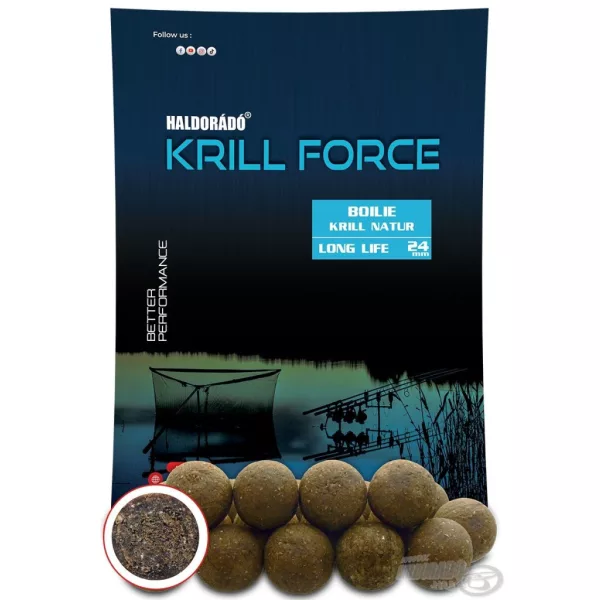 Haldorádó Krill Force Boilie Long Life 24mm Krill Natur Futterboilie 700gr