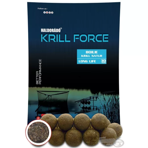 Haldorádó Krill Force Boilie Long Life 30mm Krill Natur Futterboilie 700gr