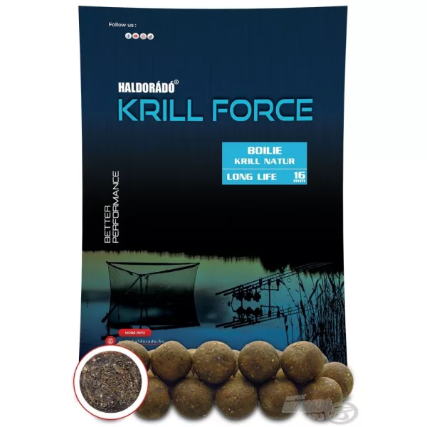 Haldorádó Krill Force Boilie Long Life 16mm Krill Natur Futter Boilie 700gr
