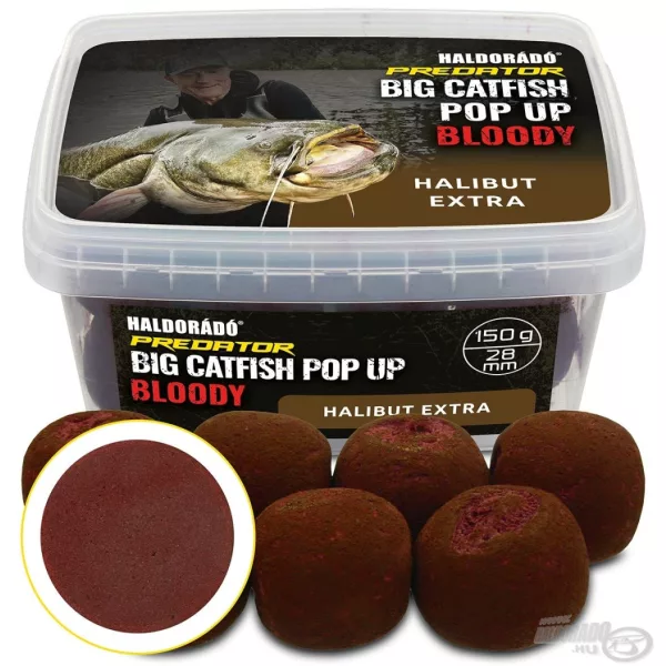 Haldorádó Catfish Pop Up 28mm Bloody Halibut Extra Wels-Hakenköder 200gr