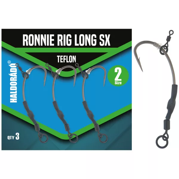 Haldorádó Ronnie Rig Long SX 2 Haken mit Widerhaken 3Stk