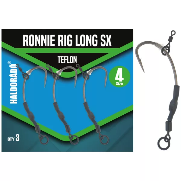 Haldorádó Ronnie Rig Long SX 4 Szakállas Horog 3db
