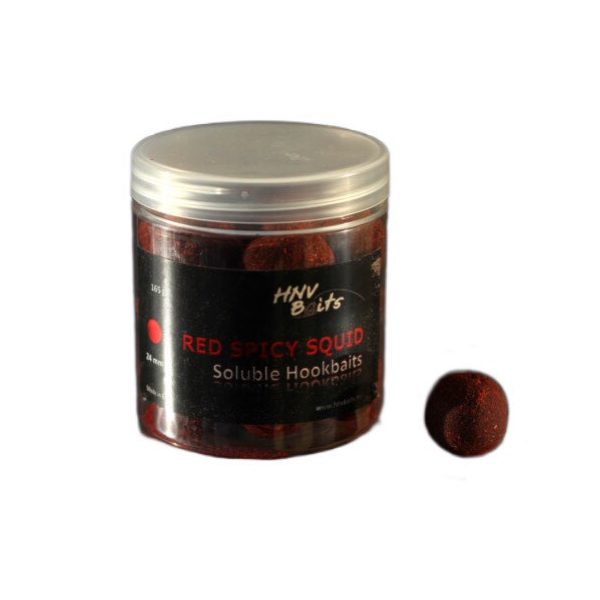 HNV Baits Red Spicy Squid Soluble Hookbaits 24mm Löslicher Hakenköder 165gr